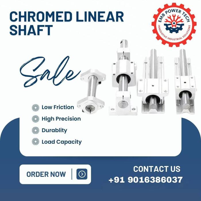 Chromed Linear Shaft Hard Chrome Ground — EMB POWERTECH Ahmedabad